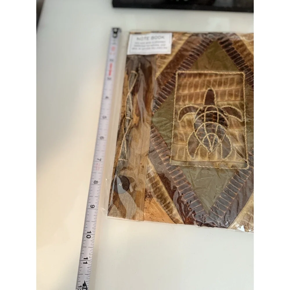 Sea Turtle Book or Album Handmade Natural Paper & Wood Boho Rustic Primitive NIB